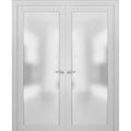 Sartodoors Double Pocket Interior Door, Gray PLANUM2102DD-WS-84